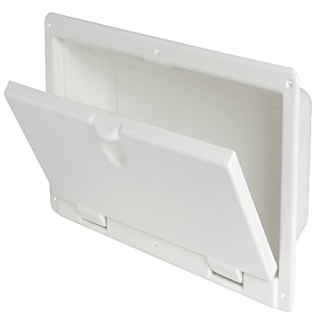 Gavone in ABS bianco lucido per montaggio a parete 