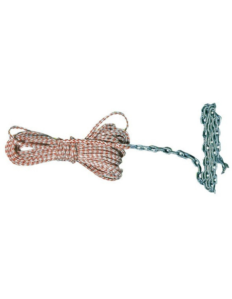 Spezzone di cima Ø 8 mm con catena in levilene arancio - Cime e accessori - 0110500