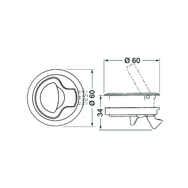 Alzapagliolo in nylon bianco con chiave - Ferramenta Nautica - 3814720 2