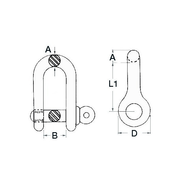 Stainless 'D' Shackles (316) - Ironware - 0832104 2