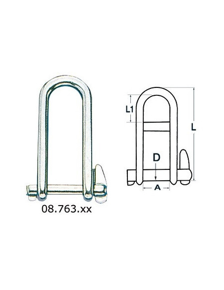 Shackle with latch docking  Ø mm 5 - Ironware - 0876305