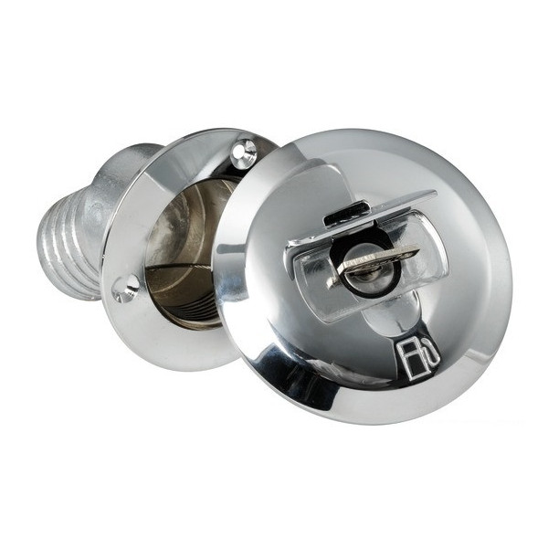 Chromed Tilted 30° brass plug with key ø 50 mm  - DECK EQUIPMENTS - 2066809 2
