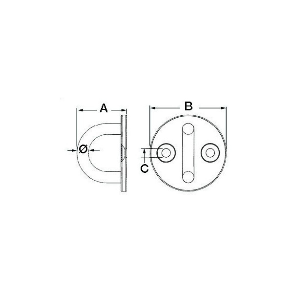 2-hole plate with U-bolt - Ironware - 3932301 2