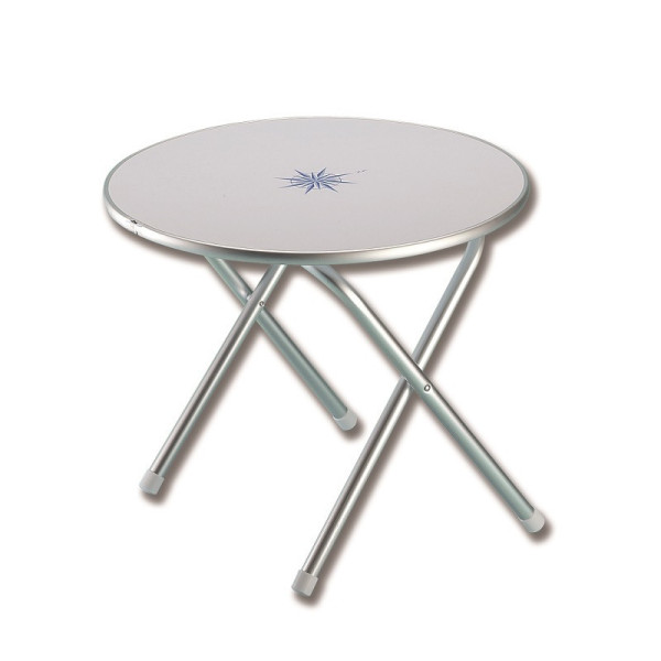 Tavolinetto salotto tondo pieghevole con decoro marino - COMFORT & ARREDO - D1760003