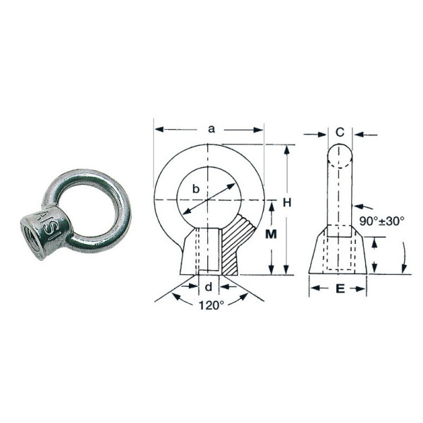 Threaded eyebolt - Ironware - 3930606