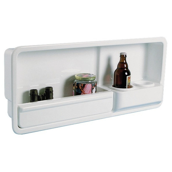 White ABS side compartment, fitted with two glass-holders -  - 2002701