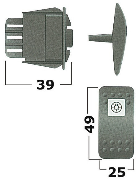 Interruttore a LED ROSSI CARLING SWITCH 12V   - Elettricità - 1419251