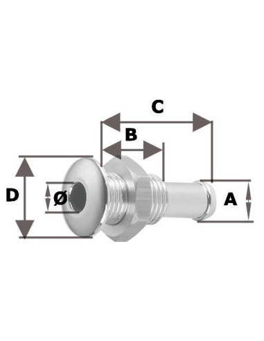 Mini skin fittings - Skin fittings and thru hull scoop strainer - 1721401