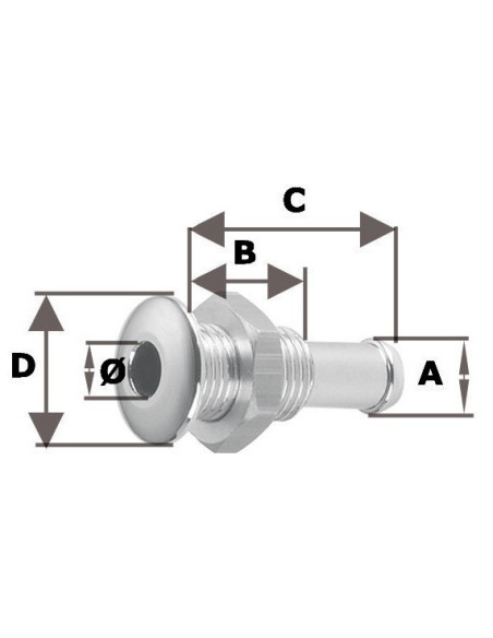 Mini skin fittings - Skin fittings and thru hull scoop strainer - 1721401