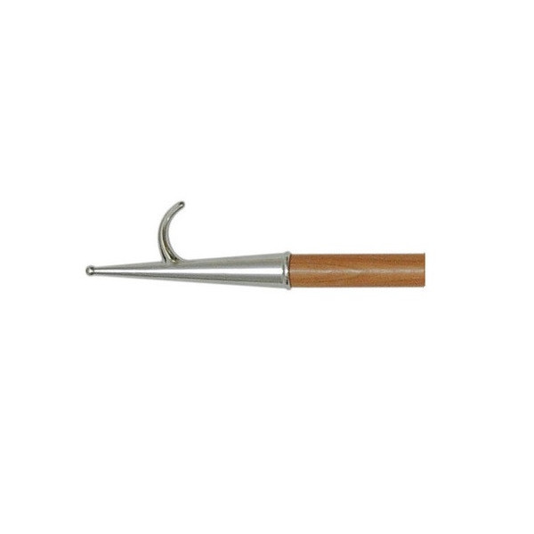 Boat hook with mirror polished lacquered wooden pole
