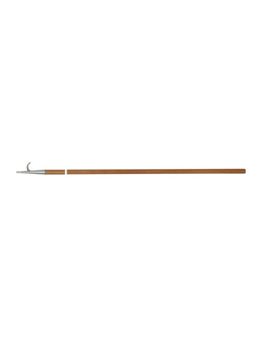 Boat hook with mirror polished lacquered wooden pole