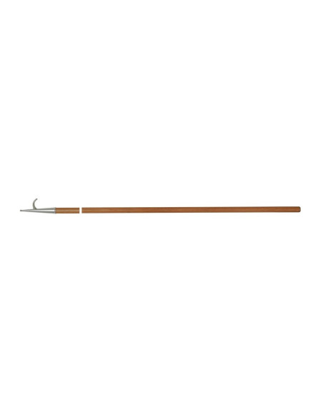 Boat hook with mirror polished lacquered wooden pole