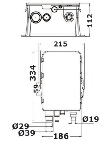 Pozzetto di raccolta acque grigie, completo di pompa automatica Europump Auto  - WC marini e accessori - 1613012