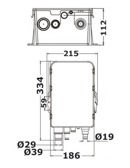 Pozzetto di raccolta acque grigie, completo di pompa automatica Europump Auto  - WC marini e accessori - 1613012