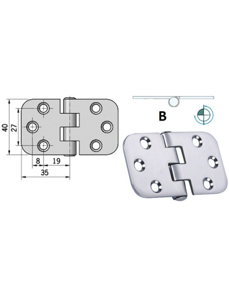Cerniera 2 mm inox - Ferramenta Nautica - 3881750