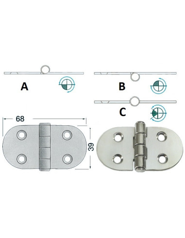 Hinges 2mm s.s - Ironware - 3844170