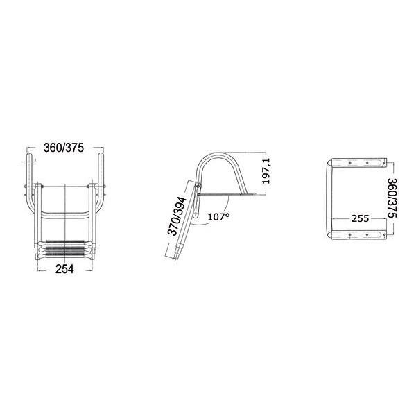 Gangplank telescopic ladder with handles, 4 steps- Anchorage and Docking - 4954604 2