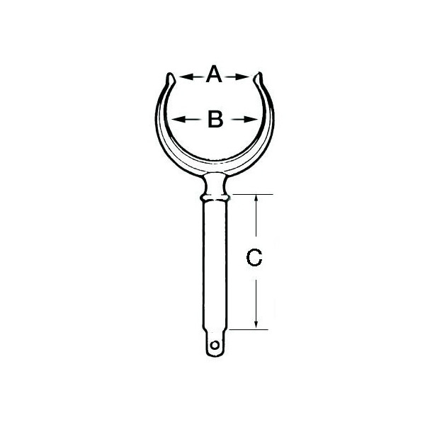 Scalmo in ottone cromato barca a remi, altezza 72 mm - Ancoraggio e Ormeggio - 3417012 2