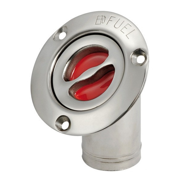 Tappo INCLINATO A 45° di rifornimento in acciaio Inox lucidato a specchio, a filo e con maniglietta di apertura - ø 38 mm - ATTR