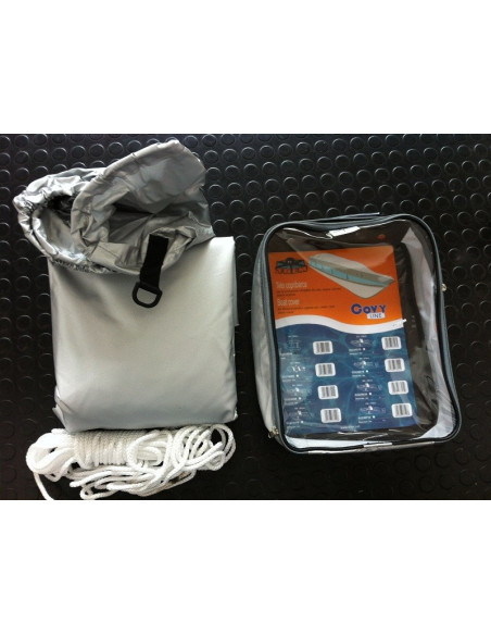 Telo copri gommone TG. L - 520/550 cm - telo universale copri gommone grigio - telo copri tender