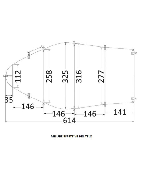 Telo copri gommone TG. S 440/490 cm - copertura per gommone - accessori gommone