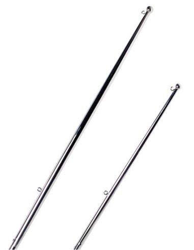 Mirror polished stainless steel flagstaff with hook flag fitting - SAFETY - 3539201