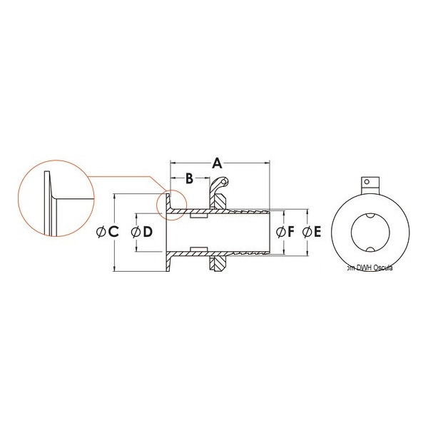 Flush skin fitting - barbed - Skin fittings and thru hull scoop strainer - 1742400 2
