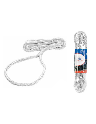 Cima in poliestere alta tenacità per fissaggio parabordi con occhiello. Cima con occhiello per fissare i parabordi. Cima per par