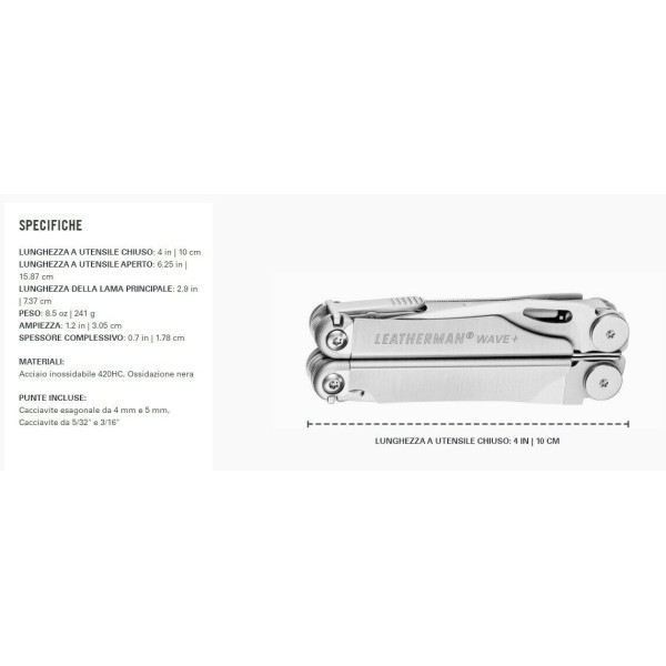 PINZA MULTIUSO LEATHERMAN WAVE+ -18 UTENSILI -  - LTG832524 2