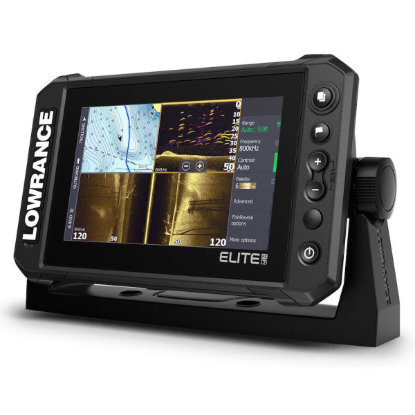 Lowrance Elite 7FS eco / GPS TouchScreen with stern transducer HDI eco standard frequency 83 and 200 khz and DownScan Imaging -  2