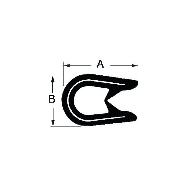 Profilo per bordare vetroresina o altri materiali - 4 - 6 mm BIANCO - 44.491.05 -