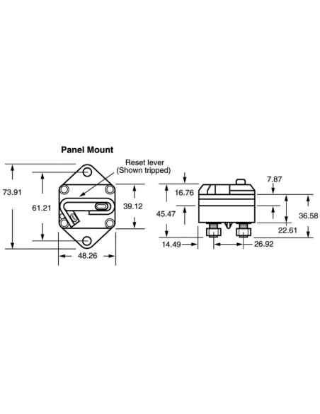 Watertight thermal switches external for winch and thruster protection 80A - 02.750.80 -