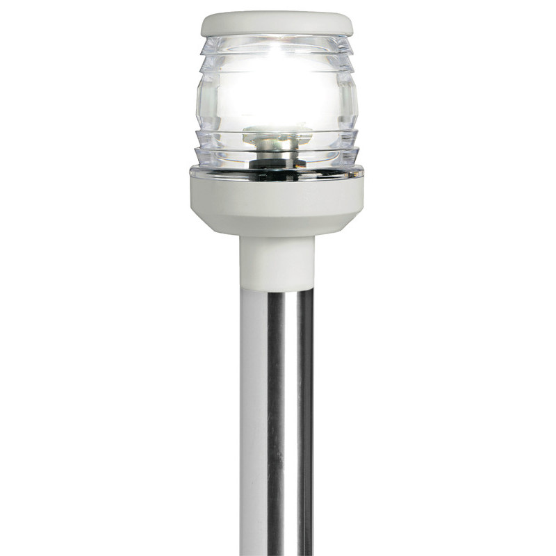 AstaClassic 360°  60 cm inox con fanale plastica bianca - 11.110.02 -