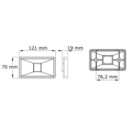 Fanale rettangolare Mouse Stern corpo inox - 11.036.22 - 2