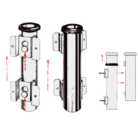 Removable fishing rod holder for bulkhead mounting - 41.168.10 -