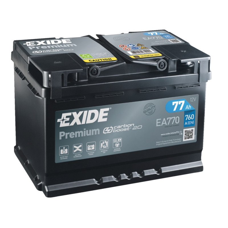 Exide Premium starting battery 77 Ah - EA770 - 12.404.03 -