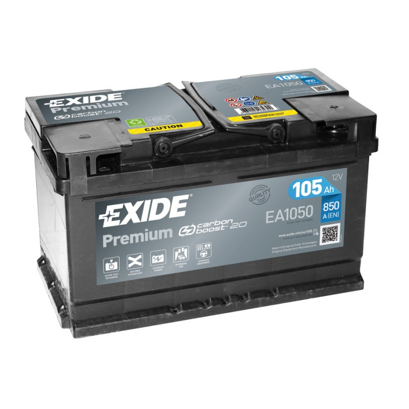 Exide Premium starting battery 105 Ah - EA1050 - 12.404.05 -