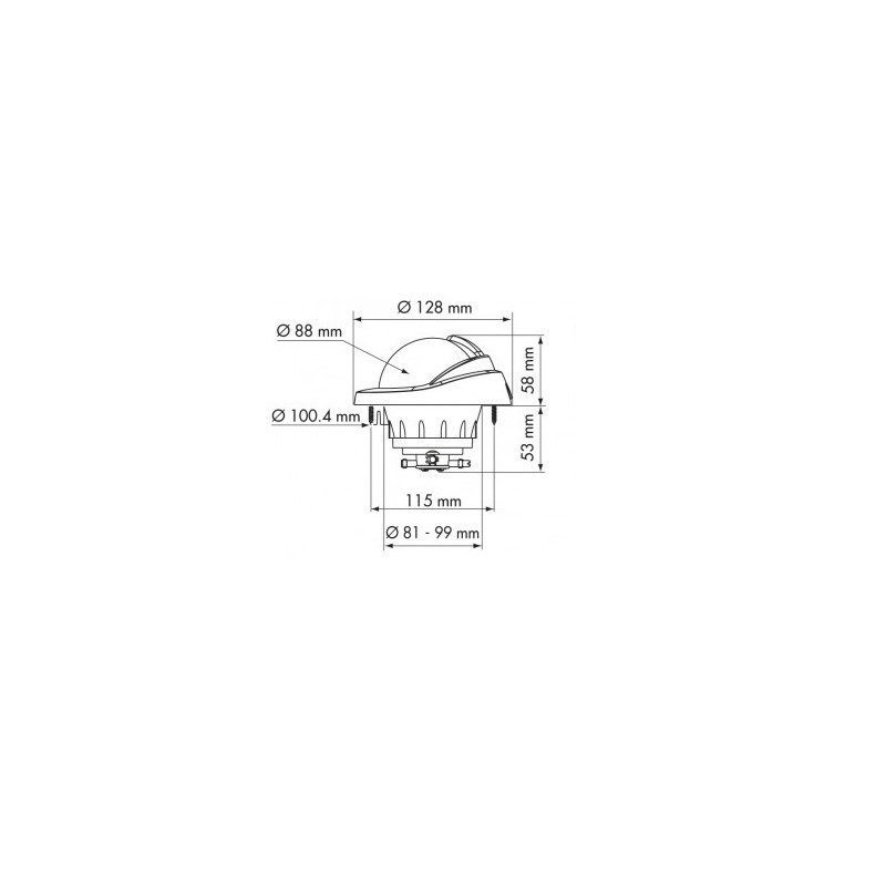 PLASTIMO BLACK COMPASS WITH BLACK FLAT CARD - P65737 -