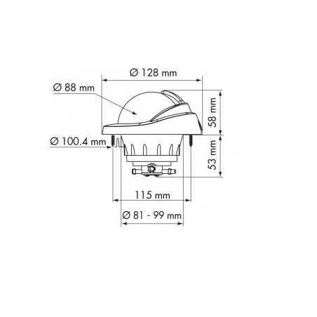 PLASTIMO BLACK COMPASS WITH WHITE FLAT CARD - P65738 -