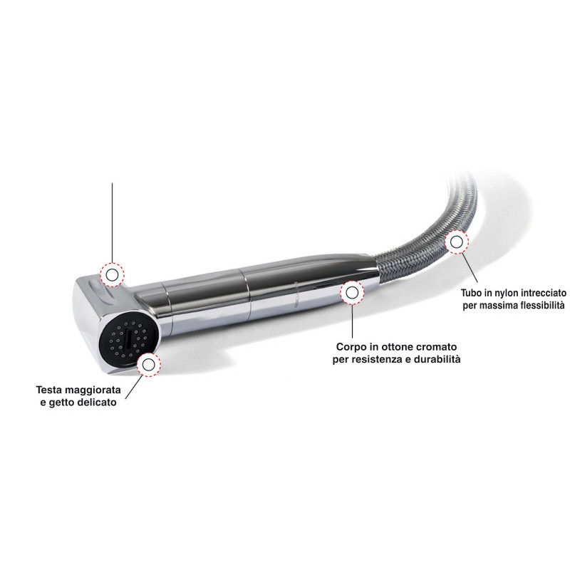 Doccia Saturn solo acqua fredda base verticale cromata - 15.471.12 -