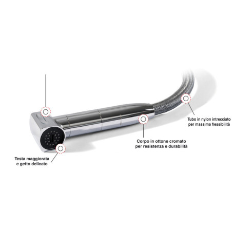 Doccia Saturn solo acqua fredda base verticale cromata - 15.471.12 -