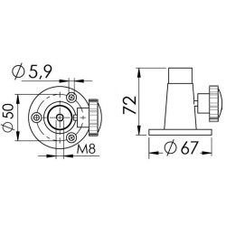 Fixing support for lights surface installation - 13.240.80 - 2