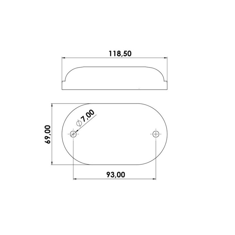 Luce subacquea ovale a 3 LED per plancette / specchio di poppa / carena - L4406003 -