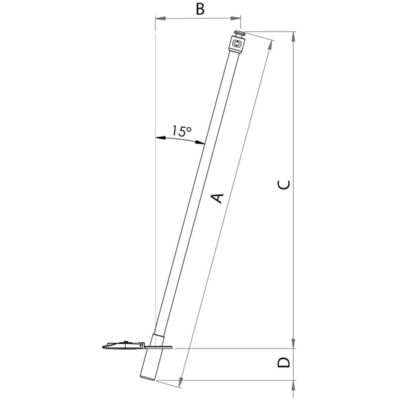 Palo tendalino flessibile autotensionante 185cm - 46.826.18 -