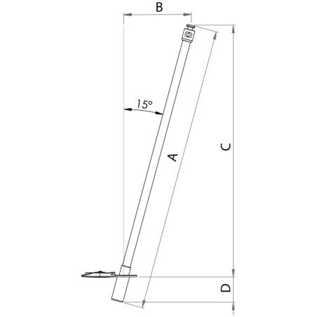Fiberglass flexible pole covered 185 cm - 46.826.18 -