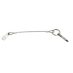 Stainless steel plate Ø size 6 mm + stainless steel cable Ø size 1.6 mm + stainless steel pin Version with spring folding pin -  2