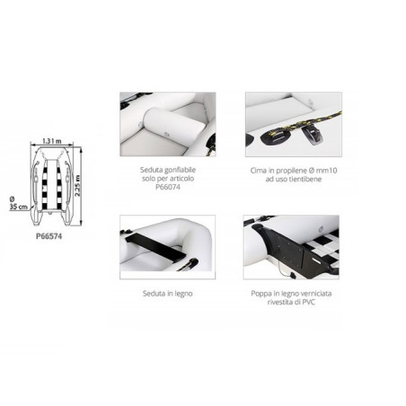 Tender HORIZON FONDO A STECCHE - 2.3 mt - P66574 -