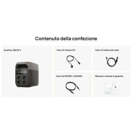 EcoFlow DELTA 3 • GENERATORE PORTATILE AL LITIO PER CORRENTE A 220V 2400W - PWS360 -