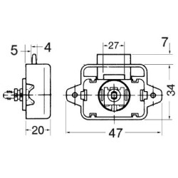 Mini scrocchetto in ottone a pulsante mod. Flat - FOR336.C - 2