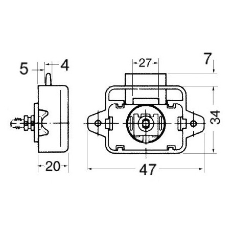 Push-lock nylon/chromed brass 16 mm - FOR336.C -
